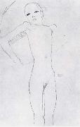 Egon Schiele Nude girl painting